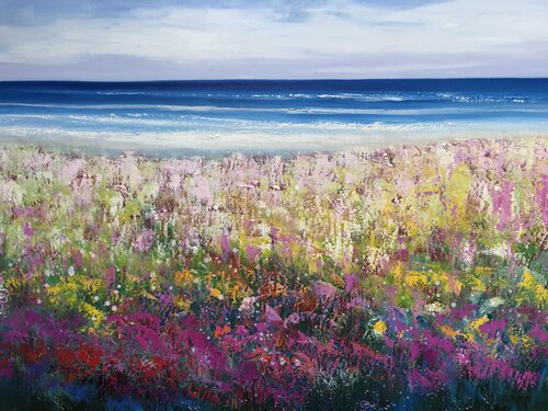 Wild Flowers at The Beach di Laure Bury, Pittura in vendita su Singulart