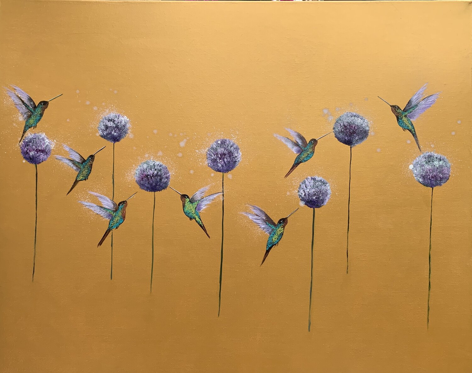 La Vie Est Belle ~ on Gold IX Laure Bury Dipinto originale in vendita