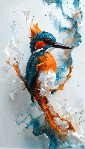 Kingfisher from the series "Rust Orange and Dim Blue" von Stefan Eisele, Digital kaufen auf Singulart