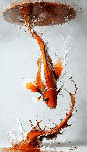 Fish II from the series "Rust Orange and Dim Blue" di Stefan Eisele, Digitale in vendita su Singulart