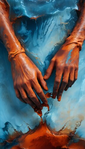 "Handcrafted II" from the series "Rust Orange and Dim Blue" von Stefan Eisele, Digital kaufen auf Singulart