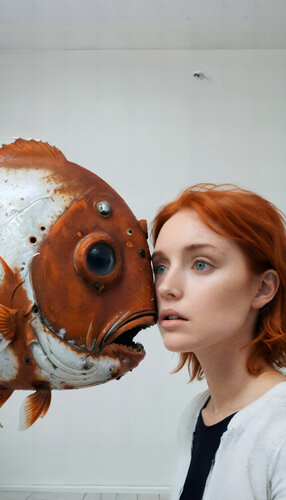Deep Thoughts, Shallow Waters - from the series "Rust Orange and Dim Blue" par Stefan Eisele, Digital en vente sur Singulart