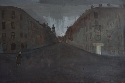 Geh und kauf uns eine Flasche Wein van Irina Seller, Schilderij te koop op Singulart