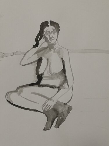 Geraldine seated von Irina Seller, Zeichnungen kaufen auf Singulart
