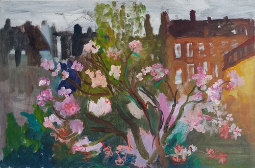 Blühender Kirschbaum by Irina Seller, 油畫 for Sale on Singulart