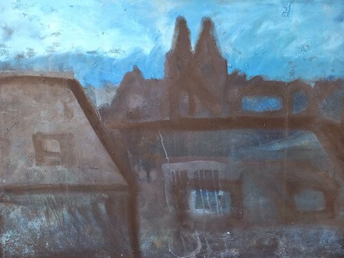 Evening cityscape with a cathedrale von Irina Seller, Malerei kaufen auf Singulart