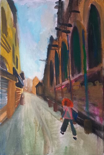 Pedestrian zone by Irina Seller, Painting for Sale on Singulart