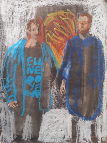 Artists at exhibition sketch par Irina Seller, Dessin en vente sur Singulart