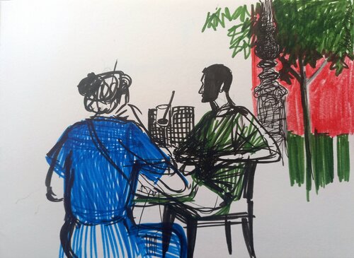 Parisians II Sketch Irina Seller