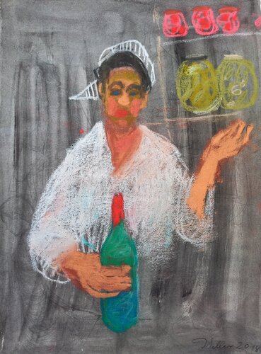Jaffa, Verkäuferin im Laden. von Irina Seller, Werk auf Papier kaufen auf Singulart