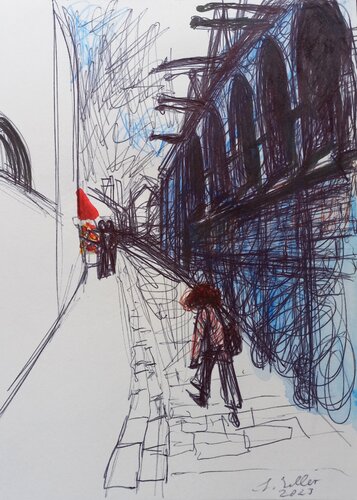 Pariser Gasse, Skizze par Irina Seller, Dessin en vente sur Singulart