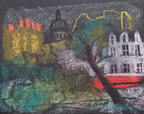 Cityscape sketched from life by Irina Seller, Work on Paper for Sale on Singulart