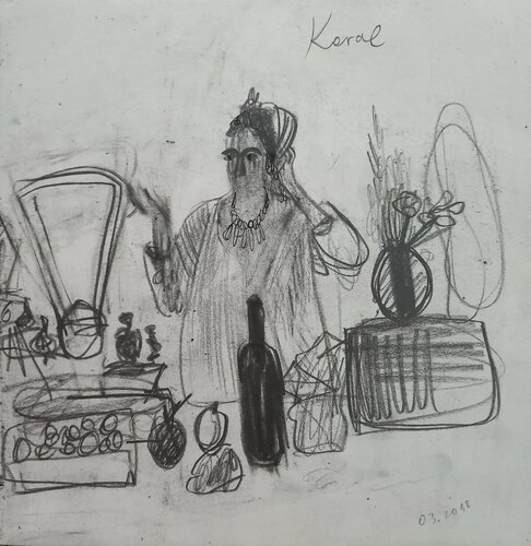 At the market in Yaffo von Irina Seller, Zeichnungen kaufen auf Singulart