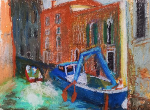 Canal excavator in Venice di Irina Seller, Opera su carta in vendita su Singulart