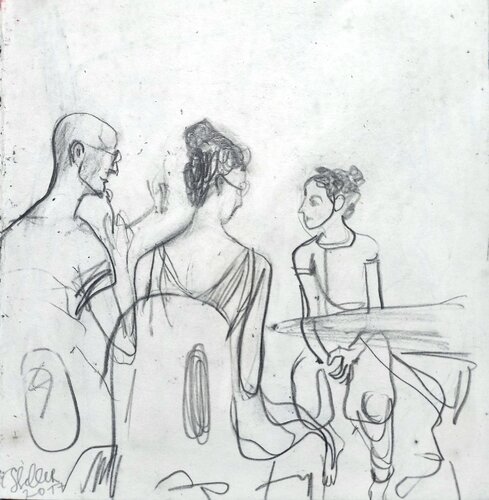 Café Scene, Sketch Irina Seller