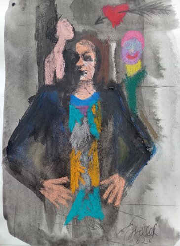 Coup de coeur. The artist and the artwork de Irina Seller, Dibujo a la venta en Singulart