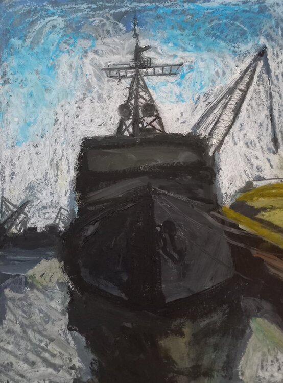 Research vessel in the port Irina Seller