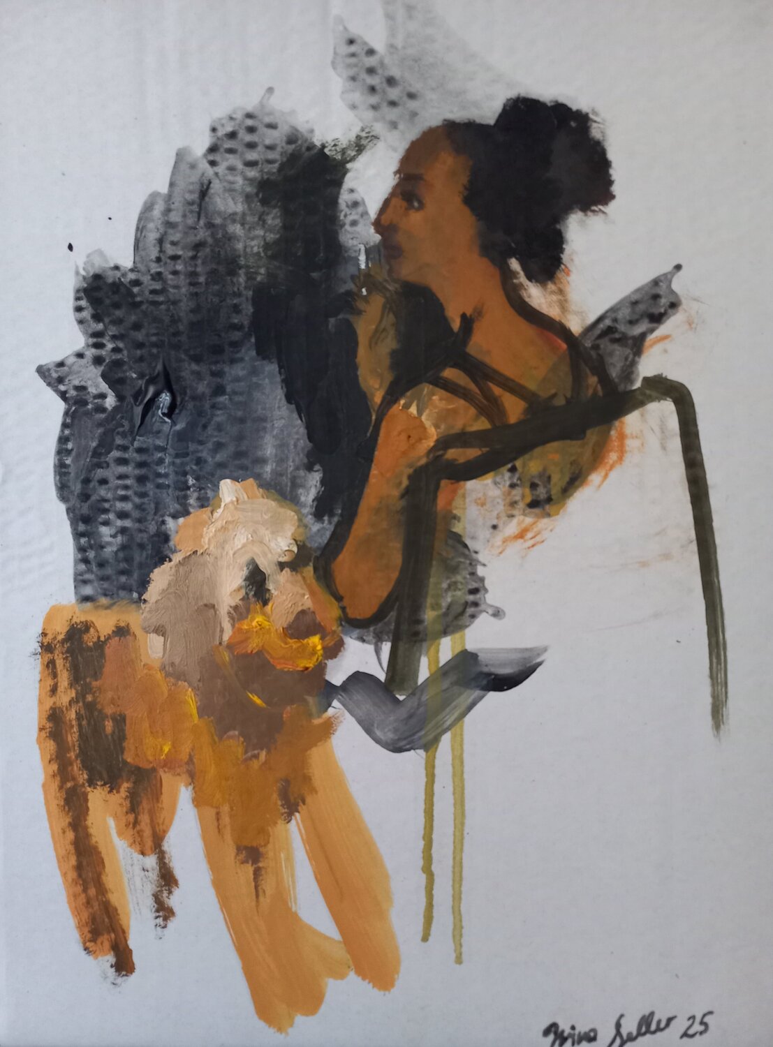Mona and her poodle, study Irina Seller