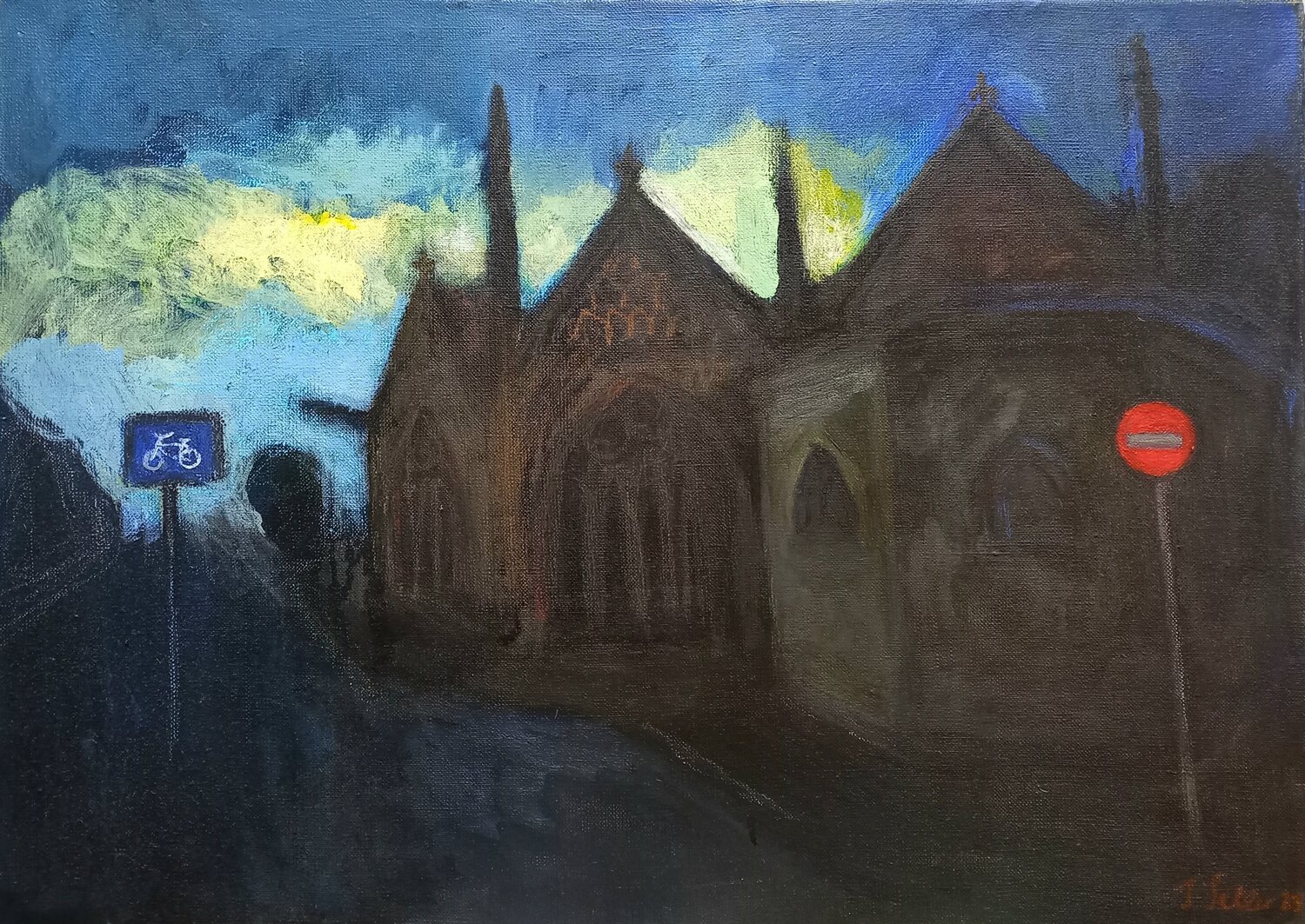 Old church. Paris, 5th arrondissement Irina Seller Originalgemälde zu verkaufen