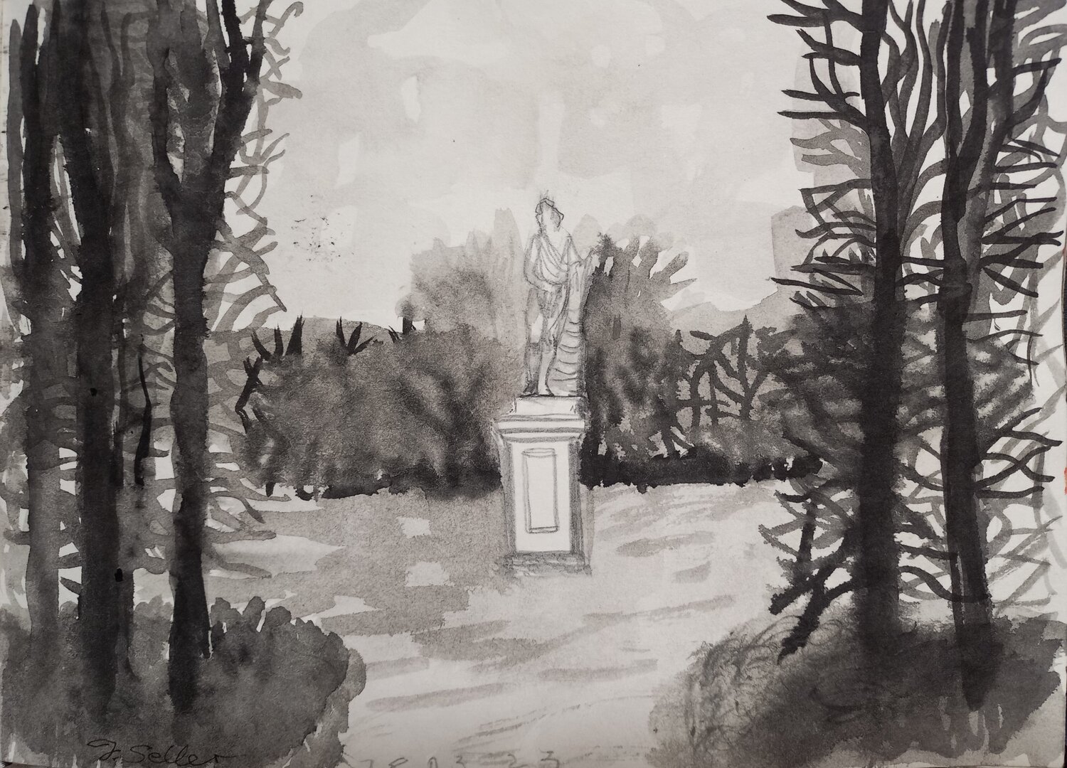 Die Parkperspektive Irina Seller Dibujo en venta