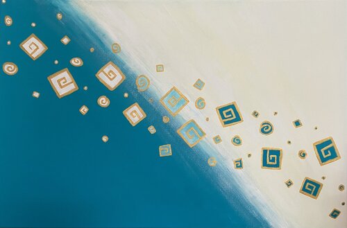Beach from the amazing space by Tímea M.N., Painting for Sale on Singulart