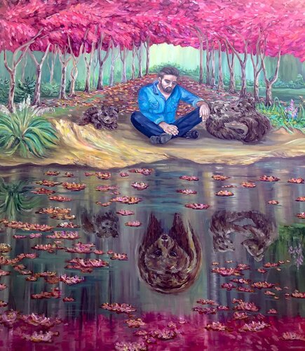 “Guardian of the Bears” size 200x180 cm di Pintor Nicolas, Pittura in vendita su Singulart