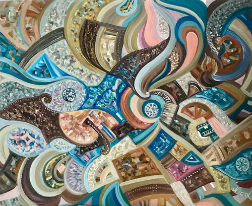 "Nature's Patchwork Quilt" par Pintor Nicolas, Peinture en vente sur Singulart