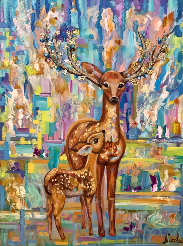 “Wild life Roe Deers” par Pintor Nicolas, Peinture en vente sur Singulart