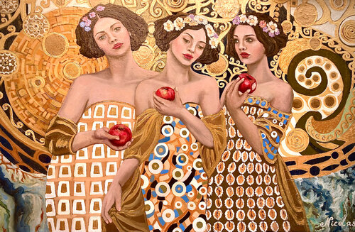 “Eve and the forbidden fruit” van Pintor Nicolas, Schilderij te koop op Singulart