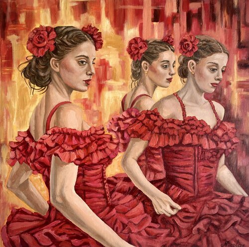“Flamenco. Waiting for the Dance” van Pintor Nicolas, Schilderij te koop op Singulart