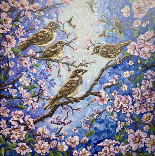 "Whisper of Apple Blossoms" par Pintor Nicolas, Peinture en vente sur Singulart