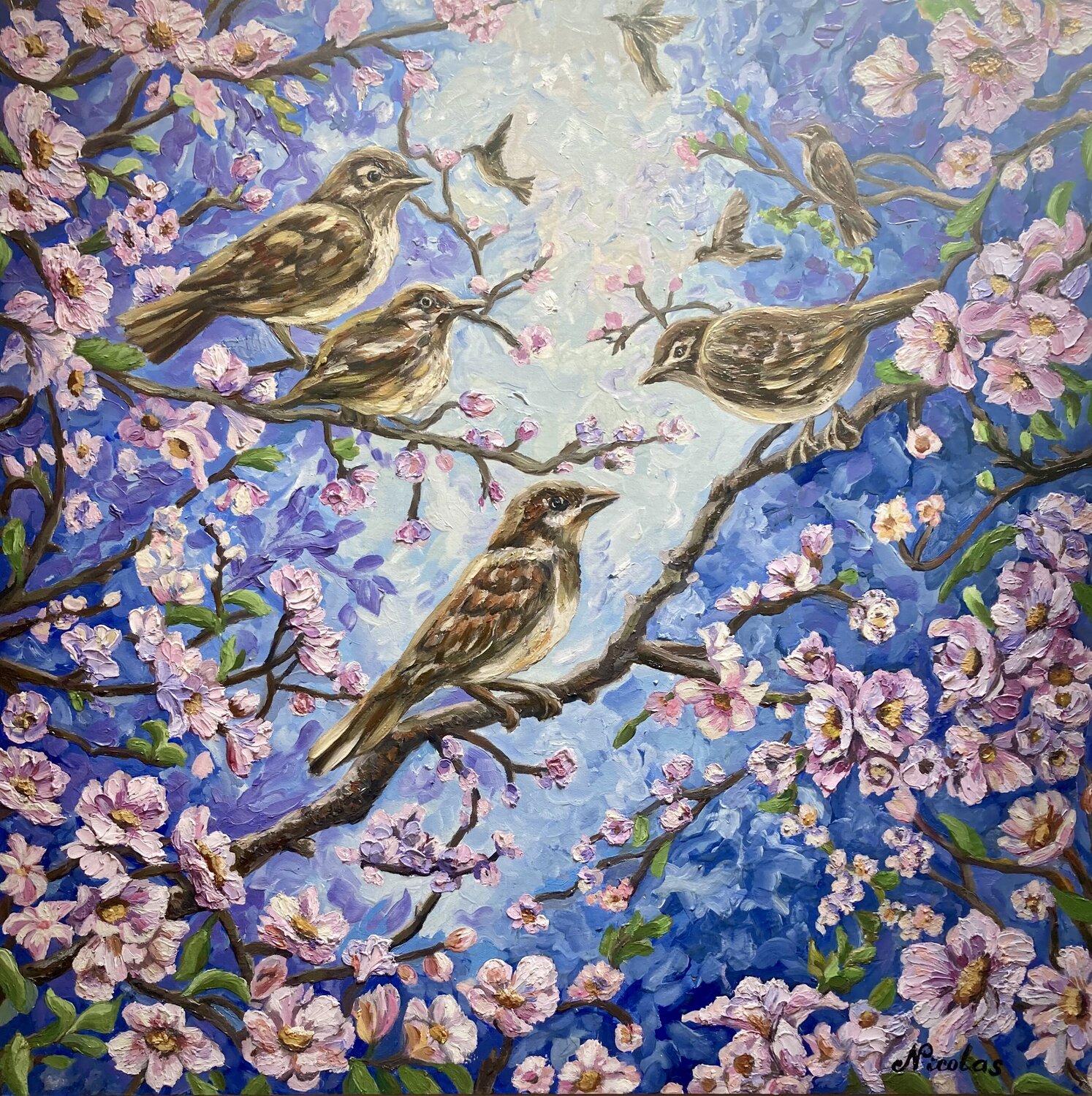 "Whisper of Apple Blossoms" Pintor Nicolas