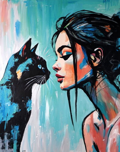 The Sorceress and Her Demon by Rafal Stach Kozina, Painting for Sale on Singulart