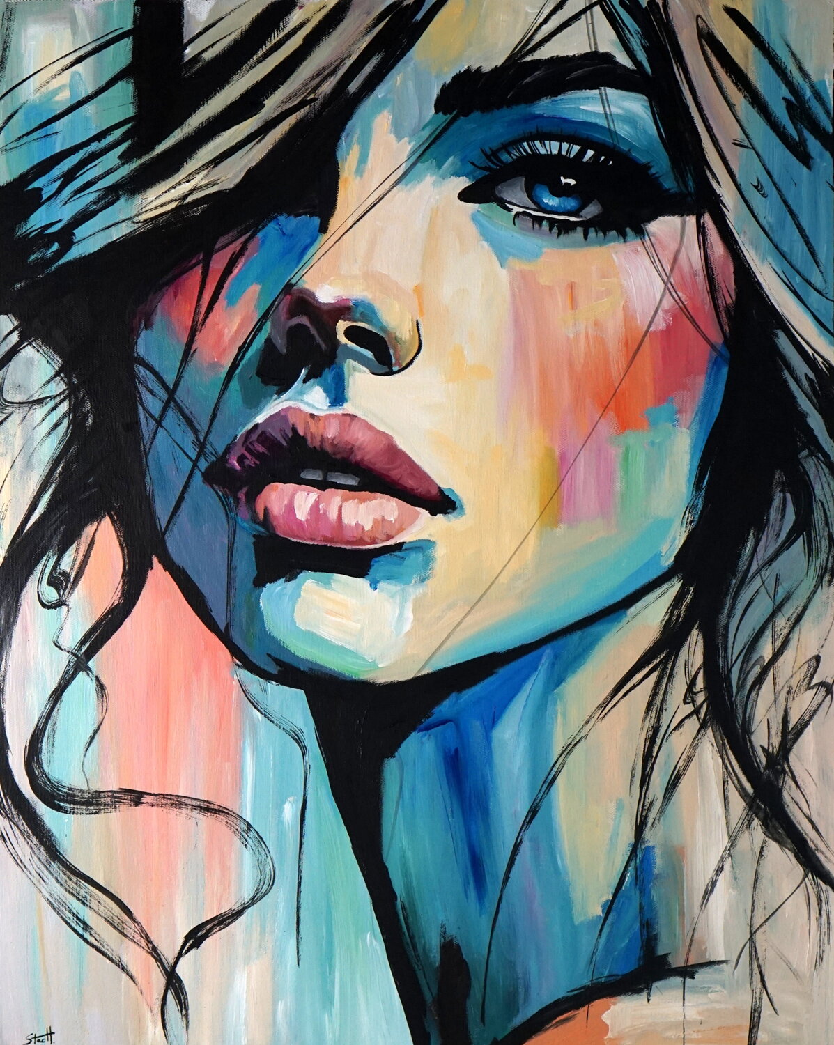 Alice - Velvet Gaze Rafal Stach Kozina Originalgemälde zu verkaufen