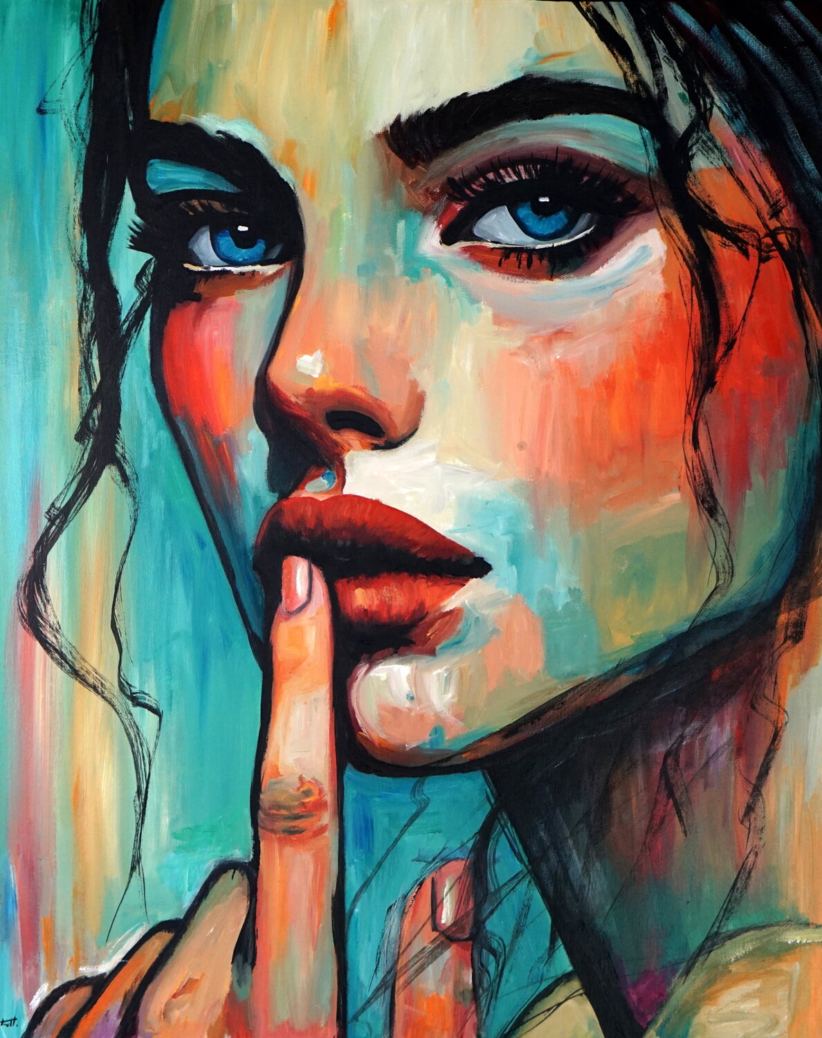 Caught by a Gaze 80x100 Rafal Stach Kozina Dipinto originale in vendita