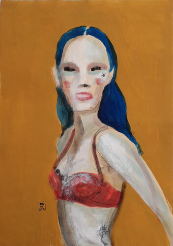 Girl #7 (The mermaid) van Anguilla Ink, Schilderij te koop op Singulart