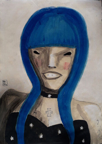 Blue hair van Anguilla Ink, Schilderij te koop op Singulart