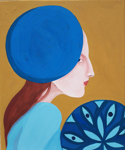 Ragazza con mandala (Girl with mandala) by Anguilla Ink, Painting for Sale on Singulart