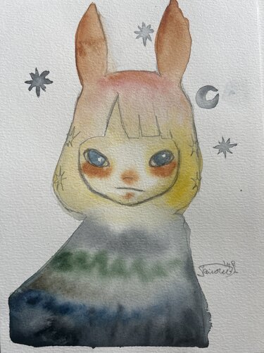 A Rabbit Girl by Keiko Suzuki Möller, Painting for Sale on Singulart
