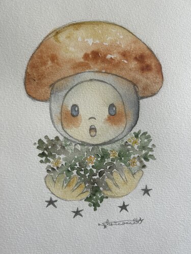 A Mushroom Fairy by Keiko Suzuki Möller, Painting for Sale on Singulart