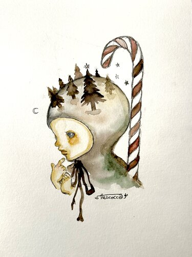 A Fairy of Candy Cane von Keiko Suzuki Möller, Malerei kaufen auf Singulart