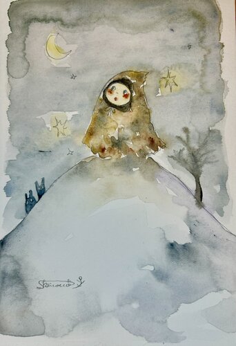 YUKINKO one starry night by Keiko Suzuki Möller, Painting for Sale on Singulart