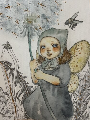 The Fairy of Dandelion by Keiko Suzuki Möller, Painting for Sale on Singulart