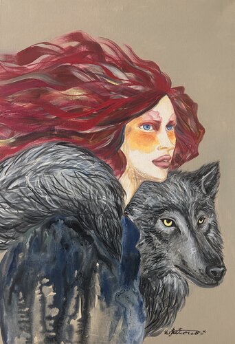 A Wolf Girl by Keiko Suzuki Möller, Painting for Sale on Singulart