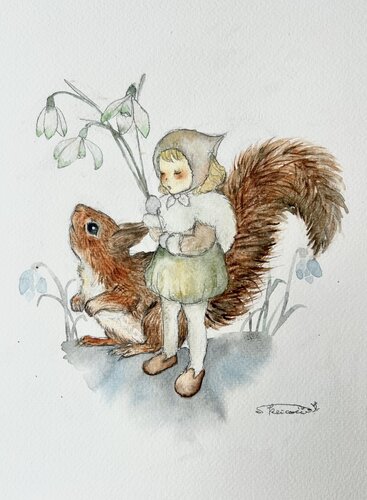 The Fairy of Snowdrop by Keiko Suzuki Möller, Painting for Sale on Singulart