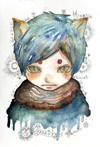 A Cat Boy by Keiko Suzuki Möller, Painting for Sale on Singulart
