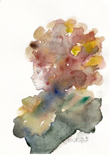 The Flower Girl by Keiko Suzuki Möller, 회화 for Sale on Singulart