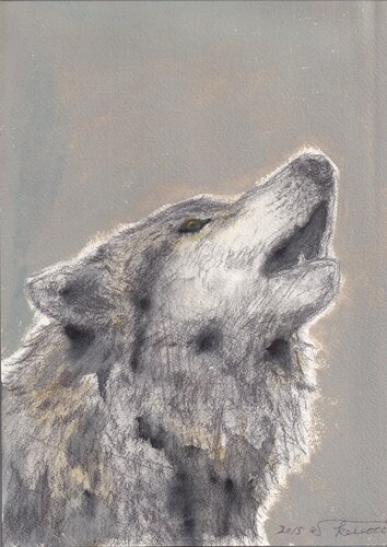 The Wolf by Keiko Suzuki Möller, 회화 for Sale on Singulart