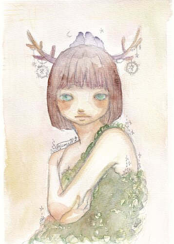 The Forest Girl 1 par Keiko Suzuki Möller, Peinture en vente sur Singulart