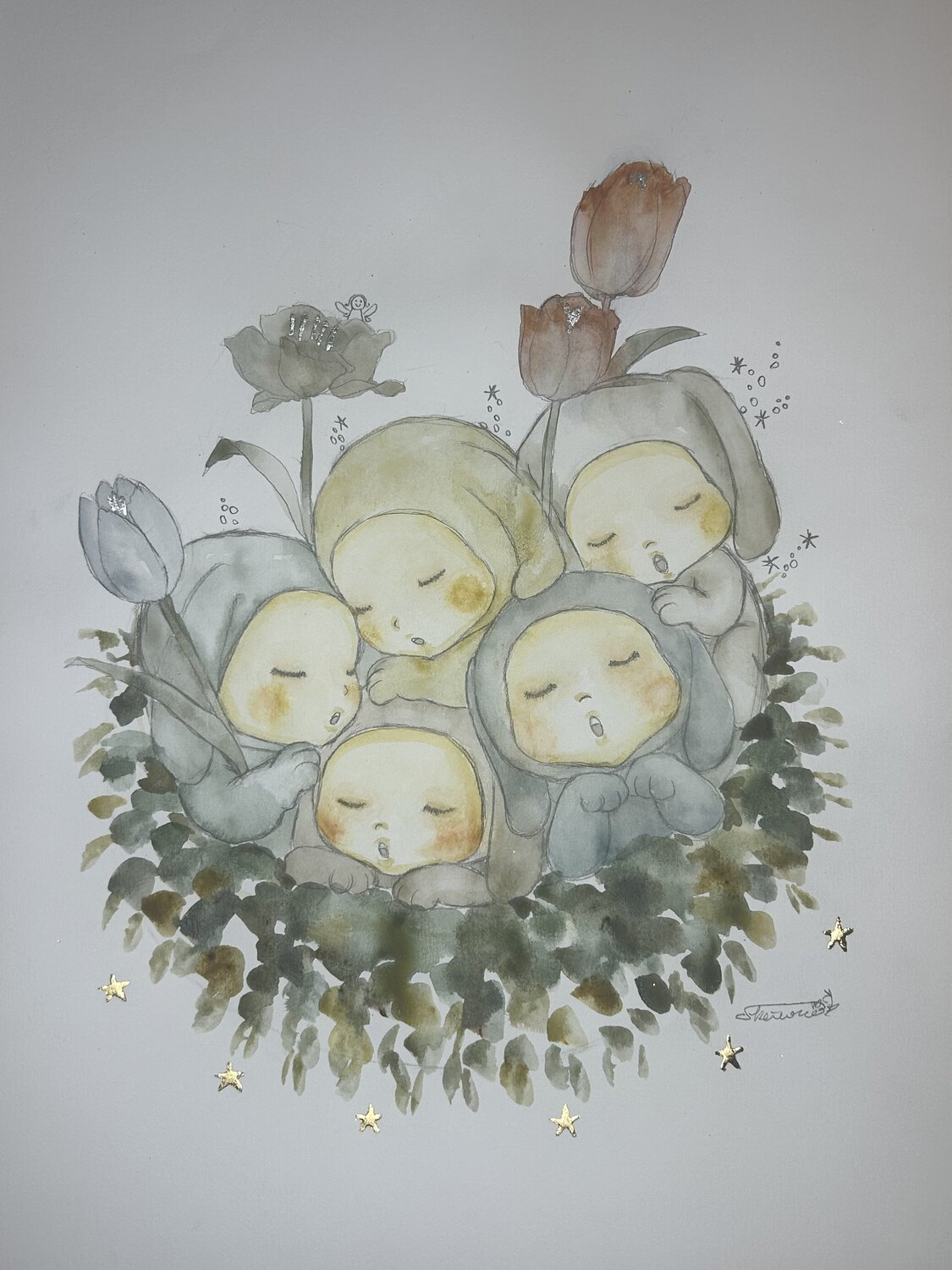 Sleeping Baby Rabbits Keiko Suzuki Möller